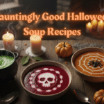 Halloween soup recipes with Dracula’s Blood, Spiderweb Tomato, and Witches’ Brew soups